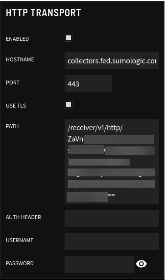 Step_4_HTTP Transport SumoLogic